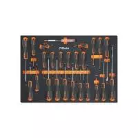 Ложемент из пеноматериала с отвертками Beta Easy под профили Phillips® и Torx® и с профилем под прямой шлиц