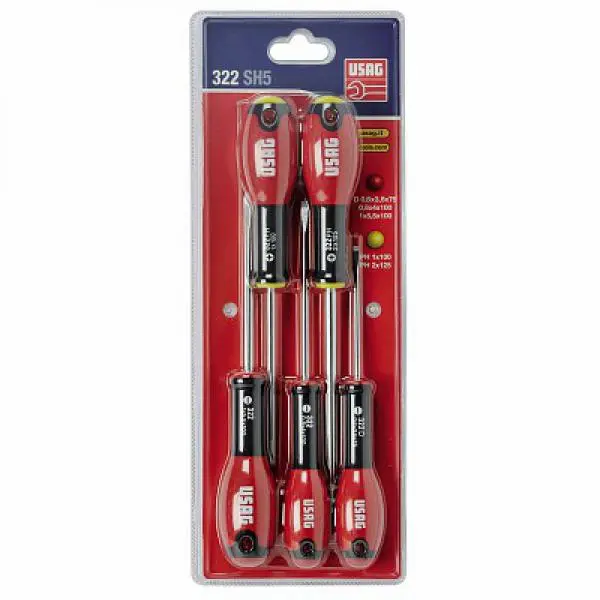 Hабор из 5 отверток для плоских винтов и крестообразных PHILLIPS® 322 SH5 U03220253