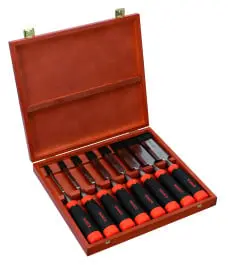 Набор стамесок с рукояткой ERGO™ в деревянной коробке, 8шт 434-S8-EUR
