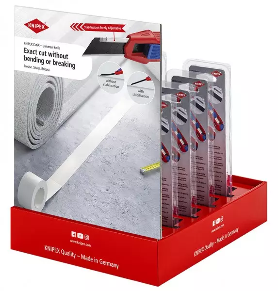 Дисплей укомплектованный, CutiX нож универсальный KN-9010165BK (12 шт) KNIPEX KN-001801V44