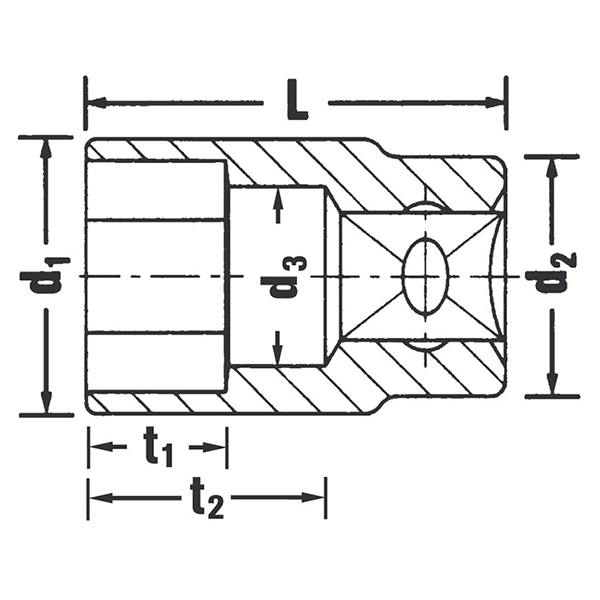 Торцовая головка 3/8,  3/8”, STAHLWILLE, 02510024, 456 A