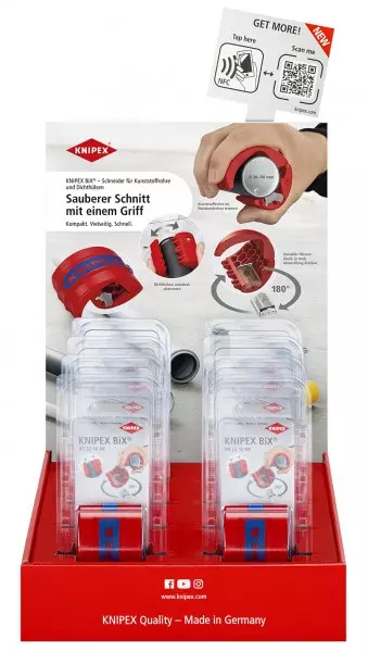 Дисплей укомплектованный, BiX труборез KN-902210BK (10 шт) KNIPEX KN-001801V43
