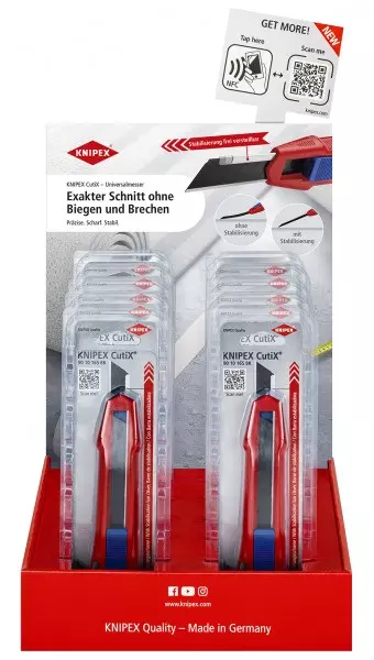 Дисплей укомплектованный, CutiX нож универсальный KN-9010165BK (12 шт) KNIPEX KN-001801V44