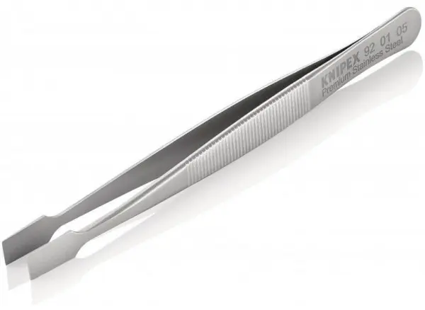Пинцет универсальный, 120 мм, гладкие прямые тупые губки KNIPEX 92 01 05 KN-920105
