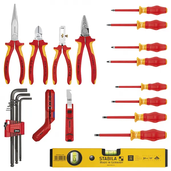 Инструментальный чемодан для электрика (24 предмета) Robust23 Start Electric Knipex KN-002134HLS2
