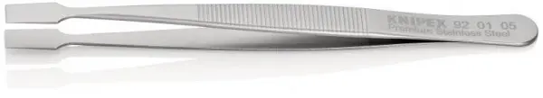 Пинцет универсальный, 120 мм, гладкие прямые тупые губки KNIPEX 92 01 05 KN-920105