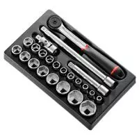 1/2' SOCKET MOD 6PT MM S.161B 23PC Facom MOD.S161-36