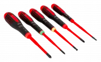 Набор тонких изолированных отвёрток ERGO™ под винты со шлицем Phillips и TORX® с сертификацией VDE и трёхкомпонентной рукояткой — 5 шт BE-9871SL