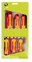 Набор шлицевых изолированных отвёрток 6 шт., 2,5, 3,5, 4, 5,5; PZ1-PZ2