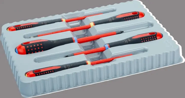 Набор изолированных отверток ERGO™, 5 штук. Под винты со шлицем и Pozidriv BE-9882S