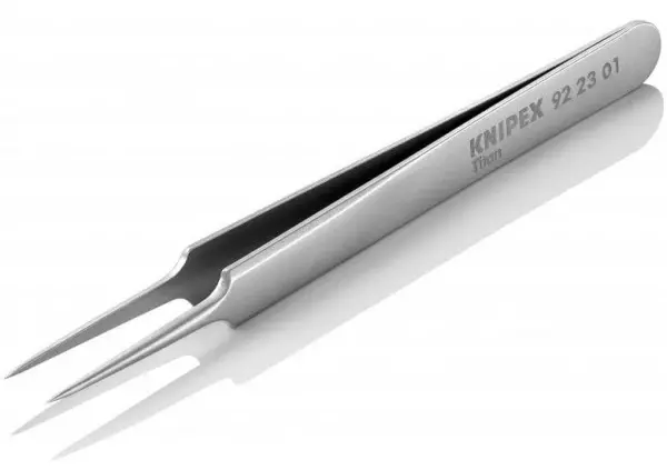 Пинцет титановый, 110 мм, гладкие прямые игловидные губки KNIPEX 92 23 01 KN-922301