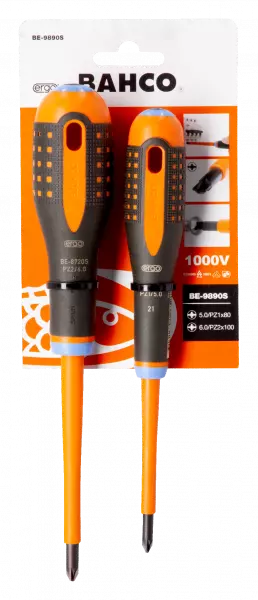 Набор изолированных комбинированных отверток ERGO™, 2 штуки BE-9890S
