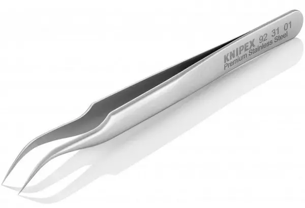 Пинцет прецизионный, 120 мм, гладкие игловидные губки под 45C KNIPEX 92 31 01 KN-923101
