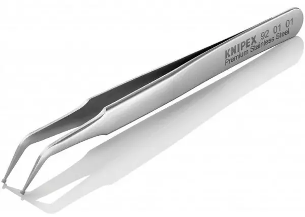 Пинцет прецизионный позиционный SMD гладкие губки под 45C KNIPEX 92 01 01 KN-920101