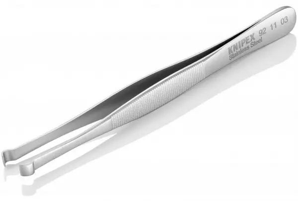 Пинцет позиционный, 122 мм, гладкие прямые губки KNIPEX 92 11 03 KN-921103