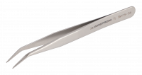Пинцет SMD из нержавеющей стали, стиль SMD 115, с изогнутыми под углом 45° наконечниками с канавками для позиционирования цилиндрических устройств диаметром 0,6 мм