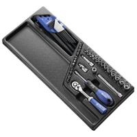 E194680 EXPERT 1/4" розетка и вспомогательный модуль - 45 штук